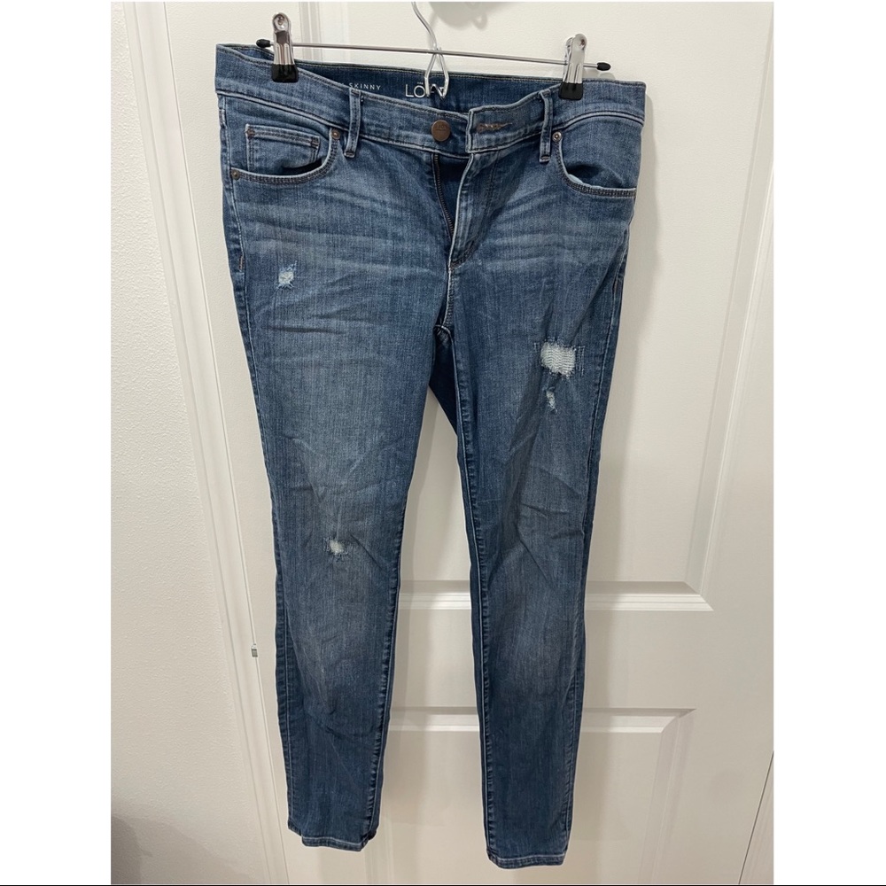 Loft Modern Skinny Distressed Jeans